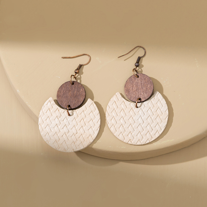 1 Pair Simple Style Rainbow Pu Leather Drop Earrings display picture 7
