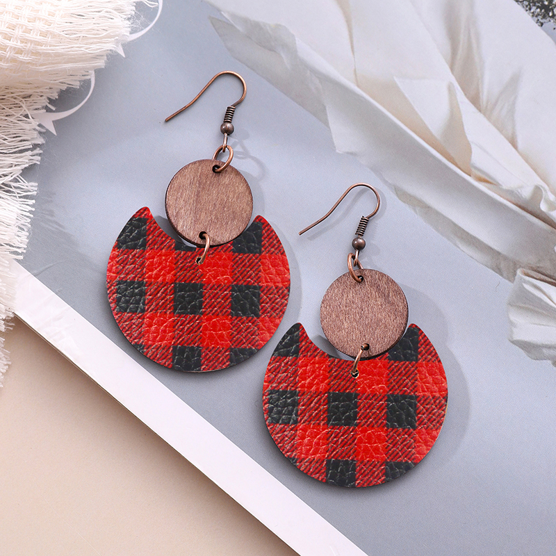 1 Pair Simple Style Rainbow Pu Leather Drop Earrings display picture 3