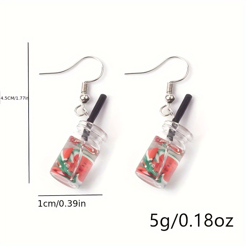 1 Pair Cute Drink Resin Drop Earrings display picture 6