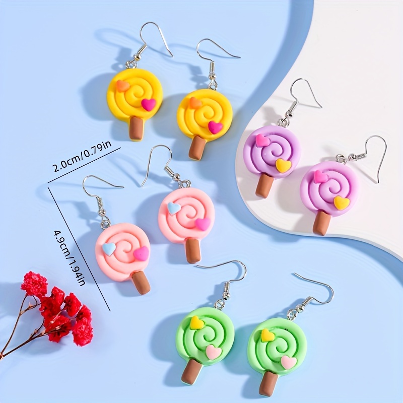 1 Pair Cute Candy Resin Drop Earrings display picture 1