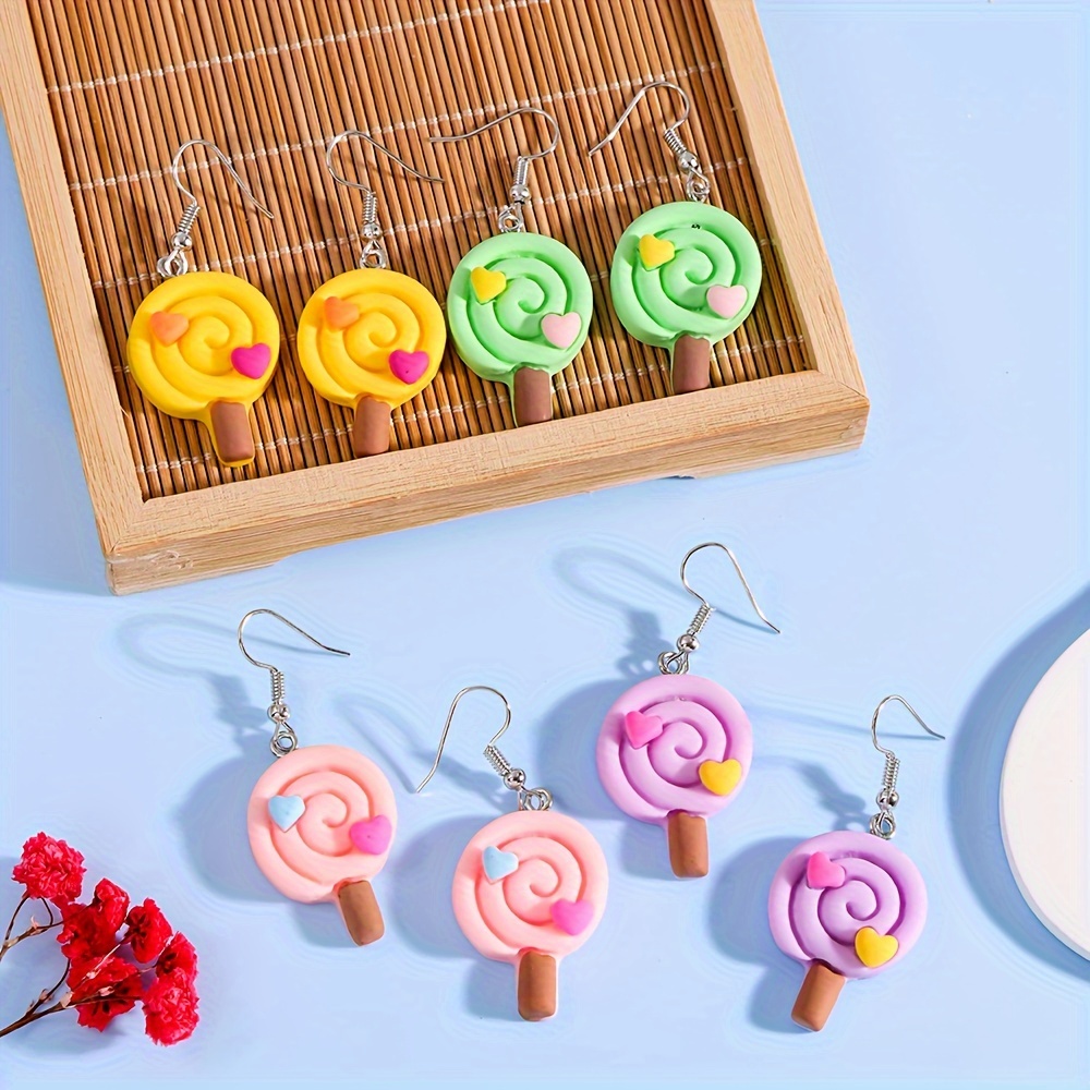 1 Pair Cute Candy Resin Drop Earrings display picture 2