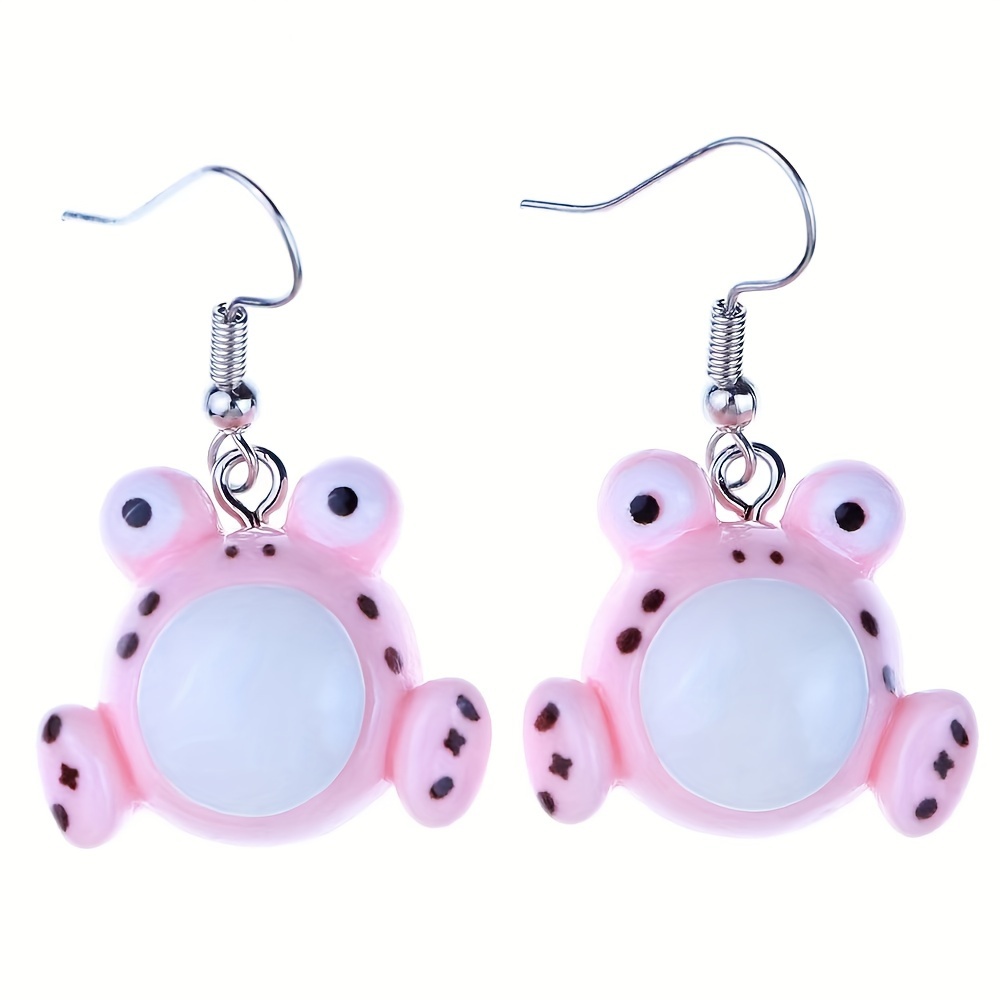 1 Pair Cute Frog Resin Drop Earrings display picture 2