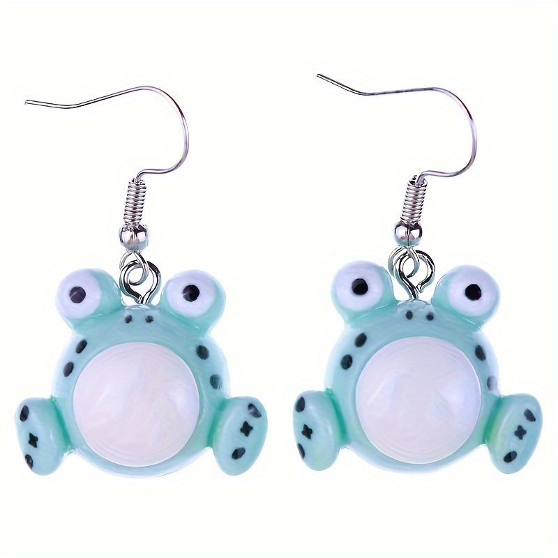 1 Pair Cute Frog Resin Drop Earrings display picture 5
