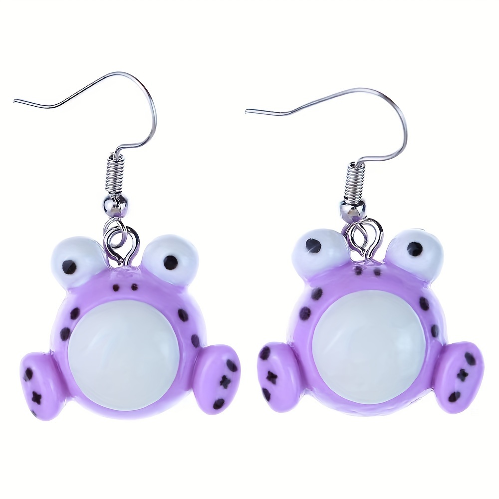 1 Pair Cute Frog Resin Drop Earrings display picture 4