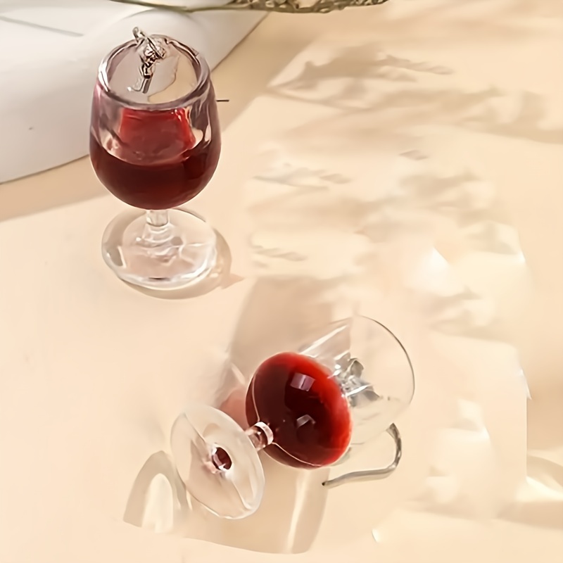 1 Pair Cute Wine Glass Resin Drop Earrings display picture 2