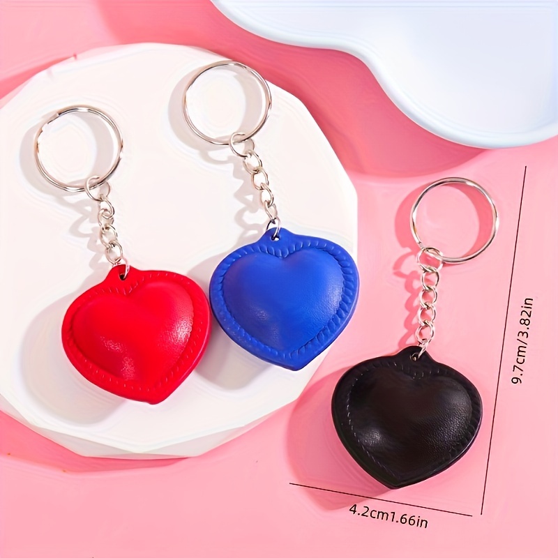 Casual Heart Shape Pu Leather Bag Pendant Keychain display picture 2