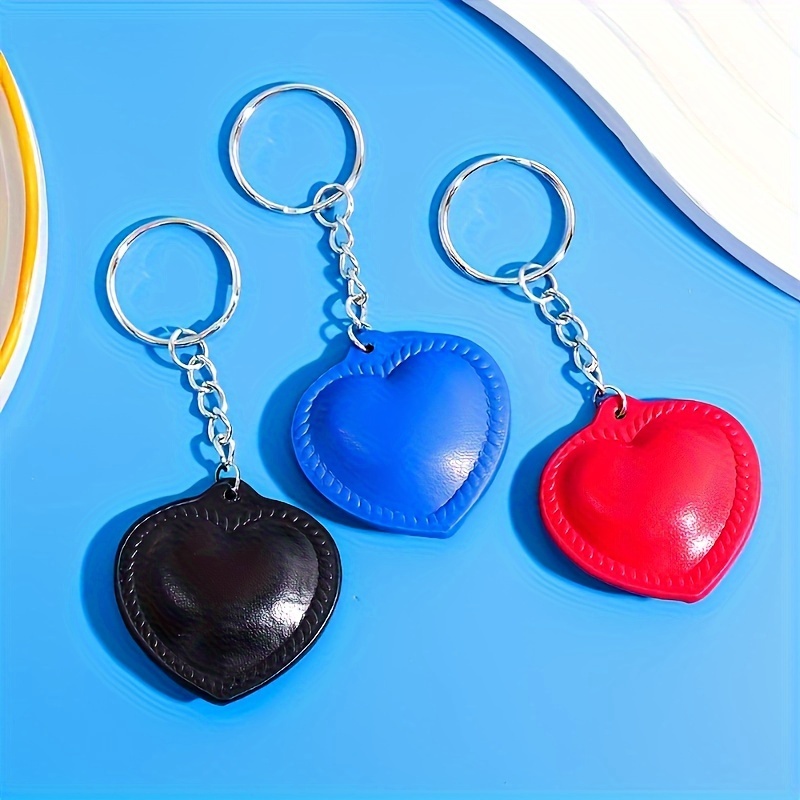غير رسمي شكل القلب جلد غير حقيقي قلادة حقيبة سلسلة مفاتيح display picture 3