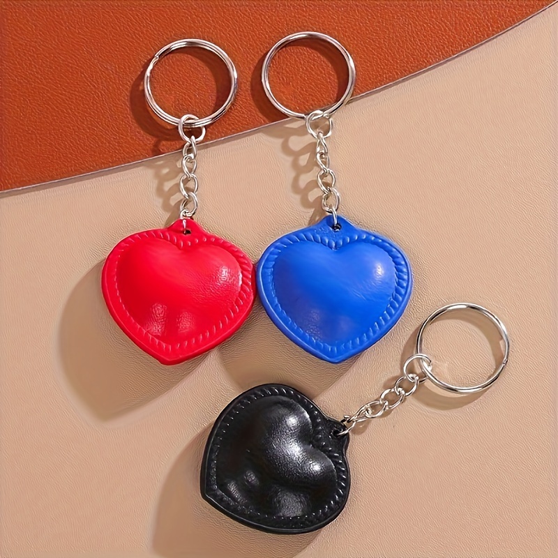 غير رسمي شكل القلب جلد غير حقيقي قلادة حقيبة سلسلة مفاتيح display picture 5
