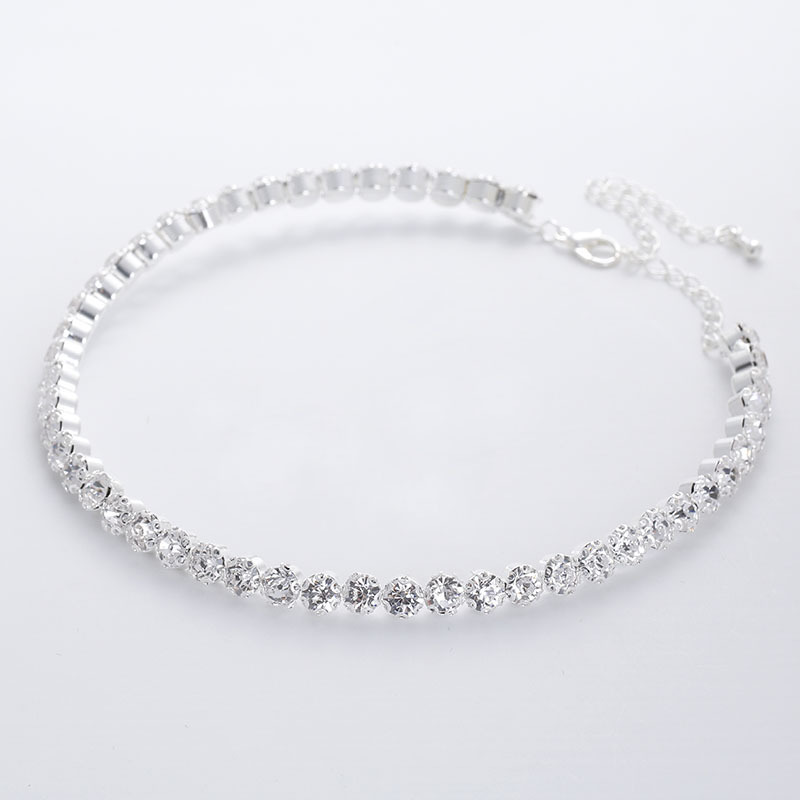 Élégant Dame Couleur Unie Plaqué Argent Zircon Alliage De Gros Collier display picture 3