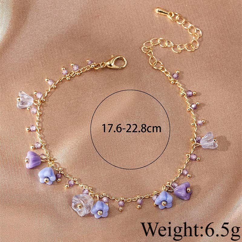 Elegant Simple Style Flower Copper Bracelets display picture 4