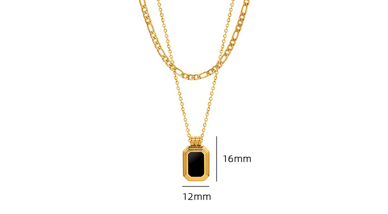 Vintage Style Simple Style Square Arylic Titanium Steel Plating 18k Gold Plated Women's Necklace display picture 9