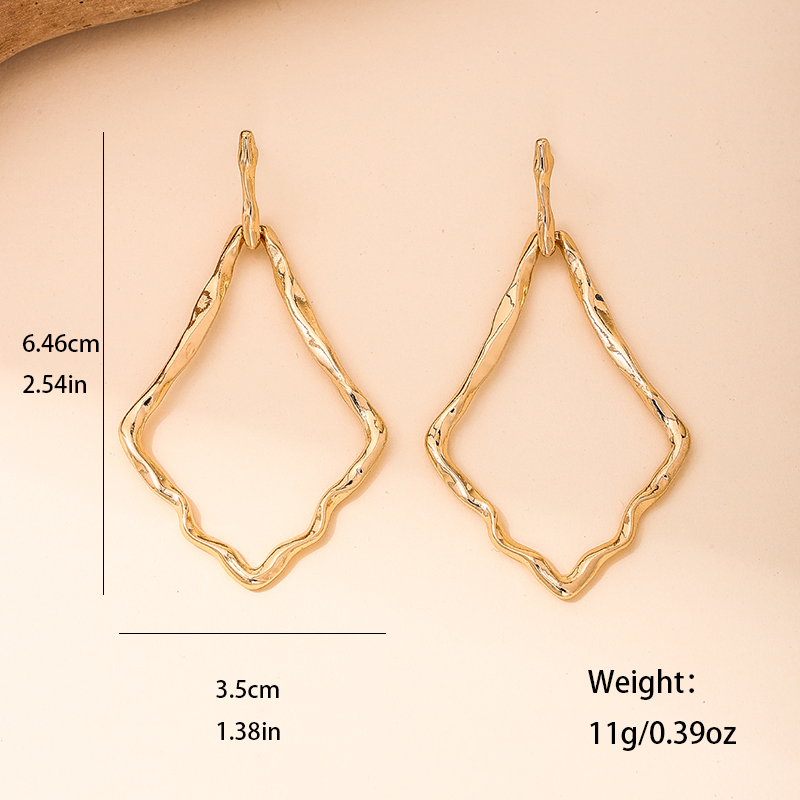1 Pair Vacation Simple Style Classic Style Rhombus Alloy Zinc Drop Earrings display picture 2