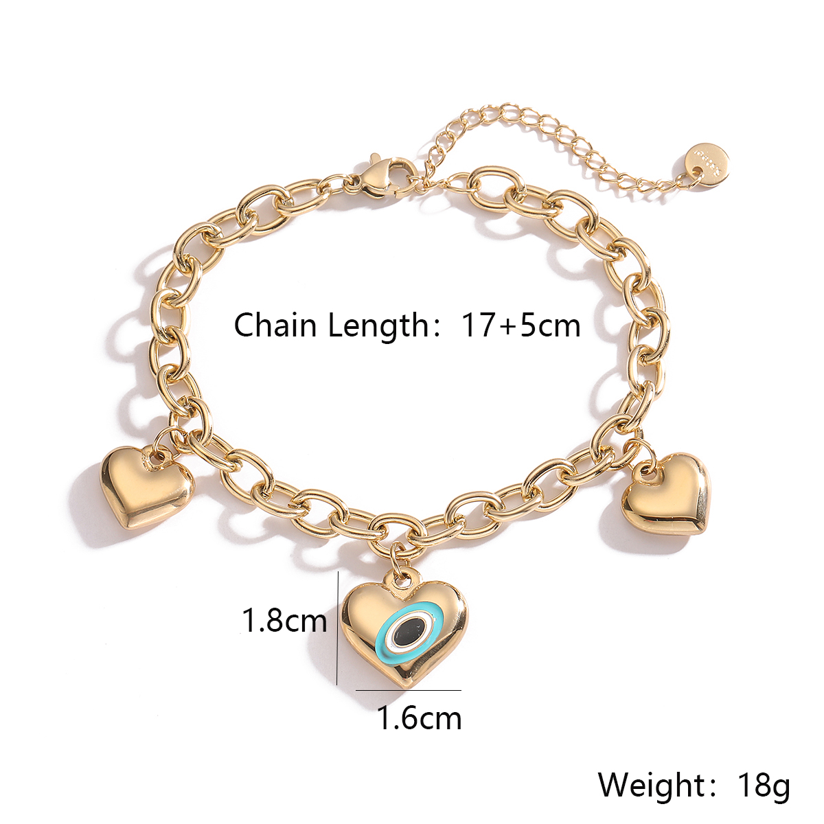 Simple Style Commute Devil's Eye 304 Stainless Steel 18K Gold Plated Bracelets In Bulk display picture 1