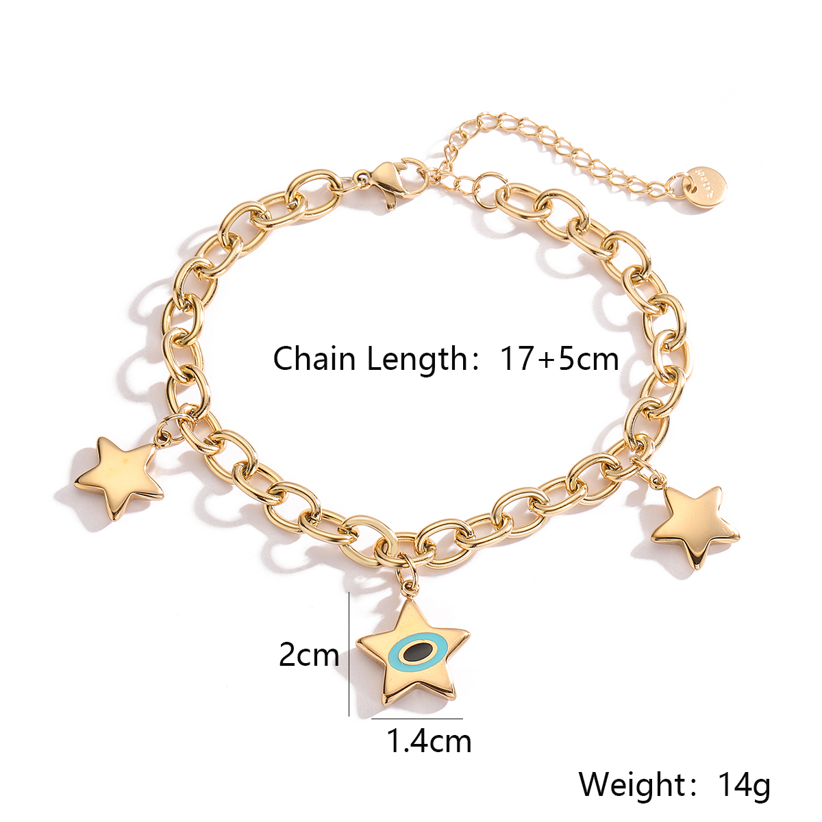 Simple Style Commute Devil's Eye 304 Stainless Steel 18K Gold Plated Bracelets In Bulk display picture 2