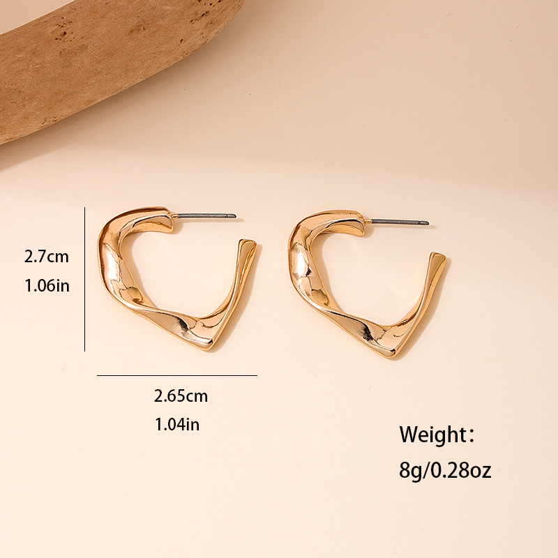 1 Pair Casual Cute Heart Shape Alloy Zinc Earrings display picture 4