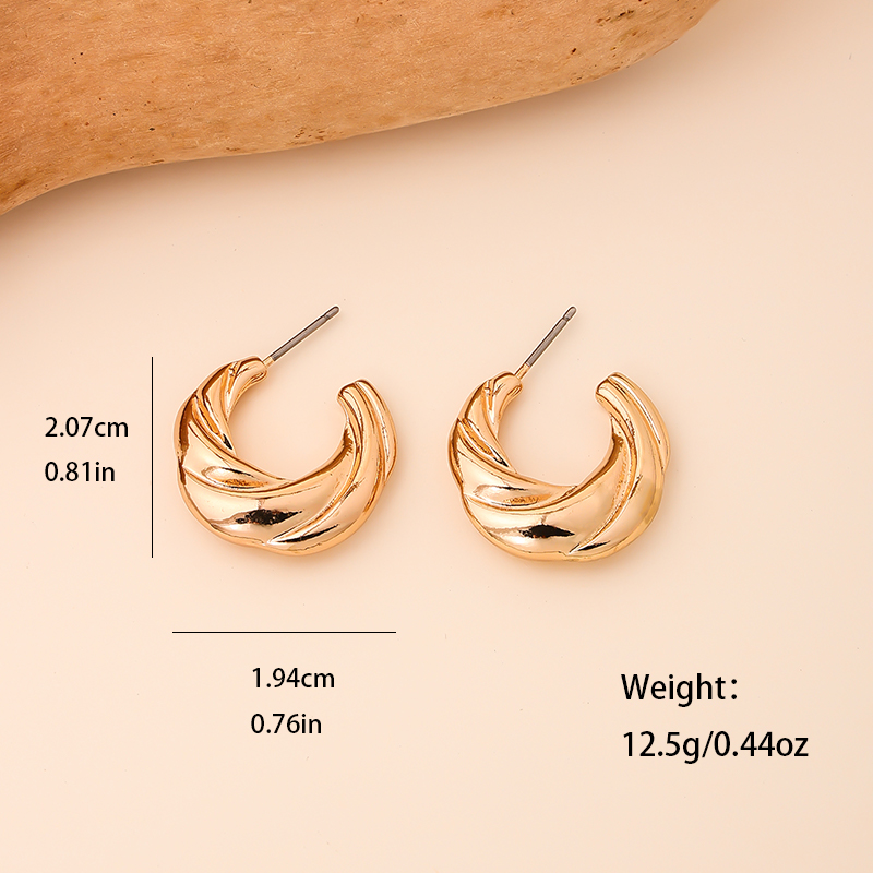1 Pair Ig Style Modern Style Round Alloy Zinc Earrings display picture 2