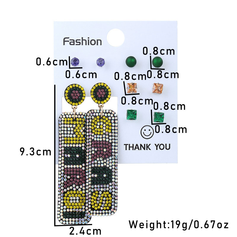 Wholesale Jewelry Commute Shiny Shamrock Letter Alloy Cloth Rhinestones Inlay Drop Earrings display picture 9