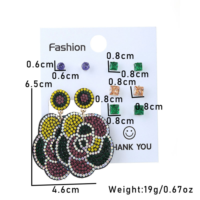 Wholesale Jewelry Commute Shiny Shamrock Letter Alloy Cloth Rhinestones Inlay Drop Earrings display picture 10