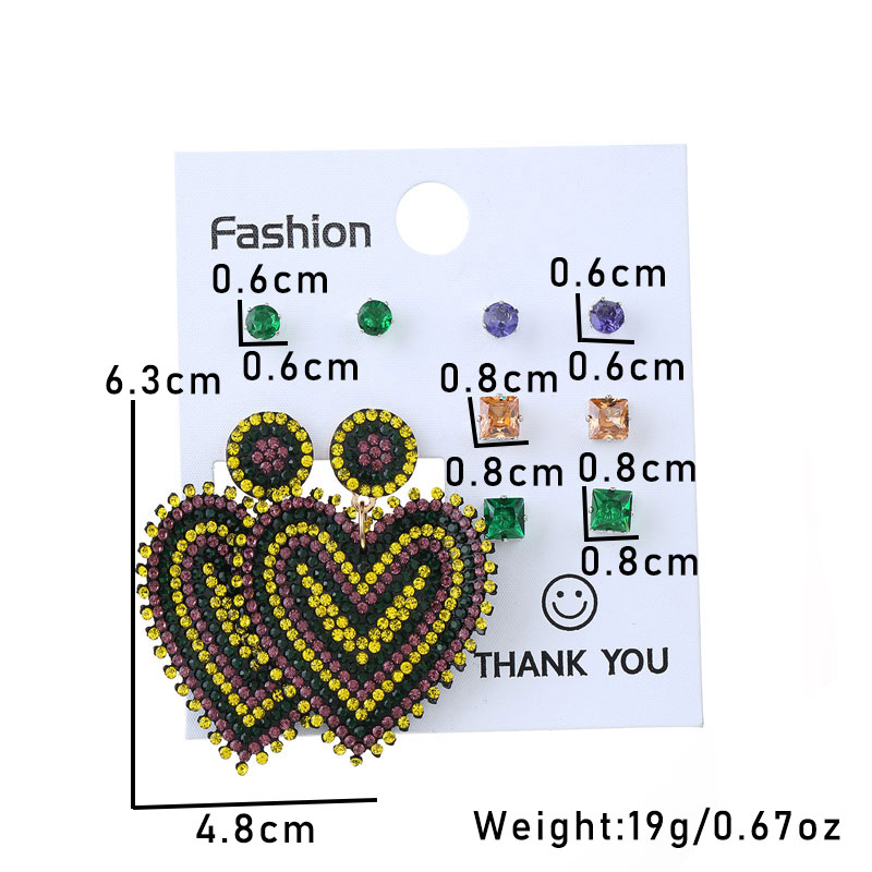 Wholesale Jewelry Commute Shiny Shamrock Letter Alloy Cloth Rhinestones Inlay Drop Earrings display picture 12