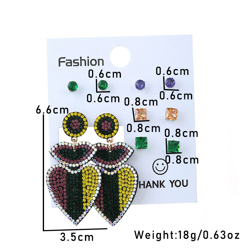 Wholesale Jewelry Commute Shiny Shamrock Letter Alloy Cloth Rhinestones Inlay Drop Earrings display picture 13