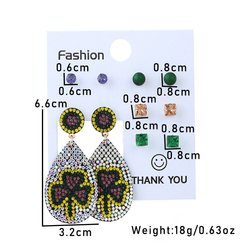 Wholesale Jewelry Commute Shiny Shamrock Letter Alloy Cloth Rhinestones Inlay Drop Earrings display picture 8
