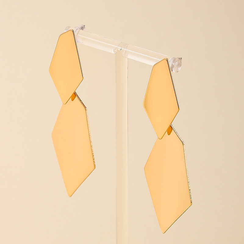 1 Pair Retro Square Alloy Drop Earrings display picture 2