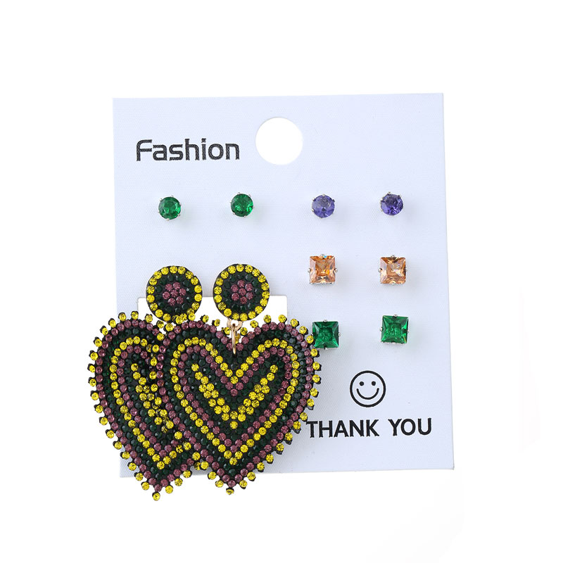 Wholesale Jewelry Commute Shiny Shamrock Letter Alloy Cloth Rhinestones Inlay Drop Earrings display picture 2