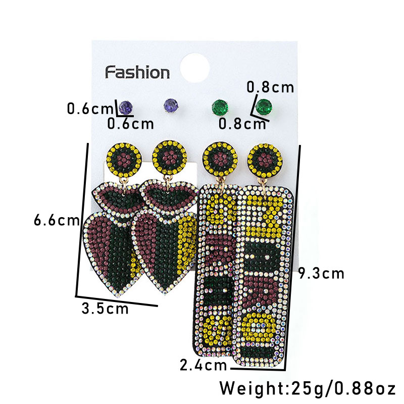 Wholesale Jewelry Commute Shiny Heart Shape Flower Alloy Cloth Rhinestones Inlay Earrings display picture 10