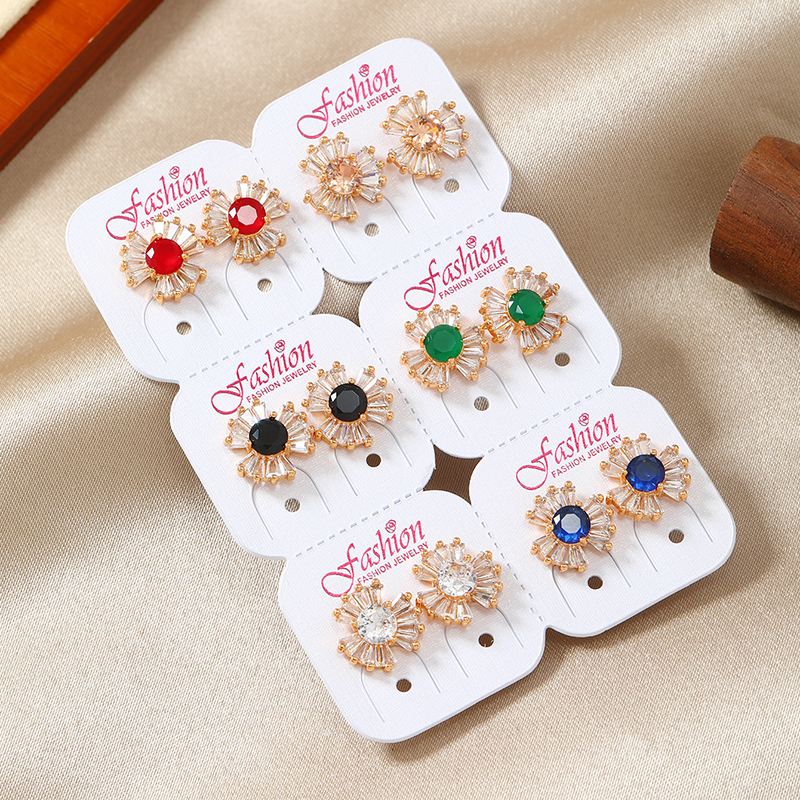 1 Pair Classic Style Round Plating Inlay Alloy Rhinestones Gold Plated Ear Studs display picture 17