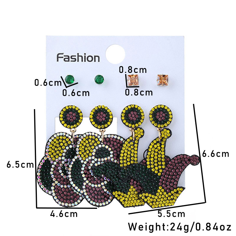 Wholesale Jewelry Commute Shiny Heart Shape Flower Alloy Cloth Rhinestones Inlay Earrings display picture 11