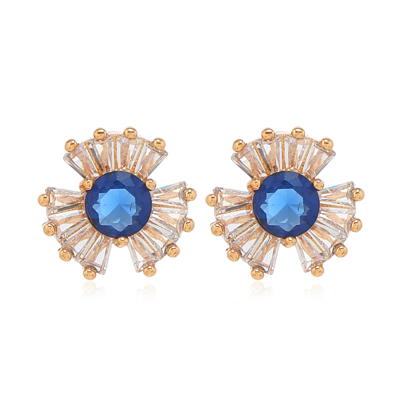1 Pair Classic Style Round Plating Inlay Alloy Rhinestones Gold Plated Ear Studs display picture 2