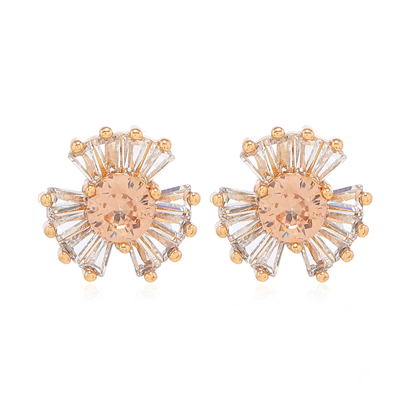 1 Pair Classic Style Round Plating Inlay Alloy Rhinestones Gold Plated Ear Studs display picture 4