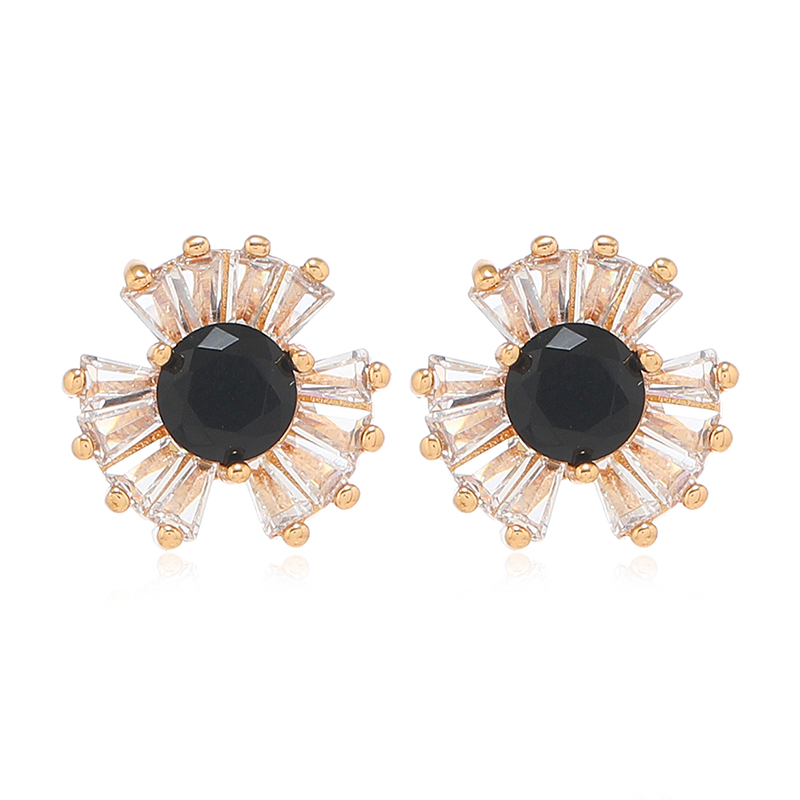 1 Pair Classic Style Round Plating Inlay Alloy Rhinestones Gold Plated Ear Studs display picture 5