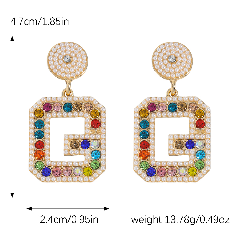 1 Pair Casual Elegant Letter Polishing Plating Inlay Alloy Acrylic Gold Plated Silver Plated Drop Earrings display picture 2
