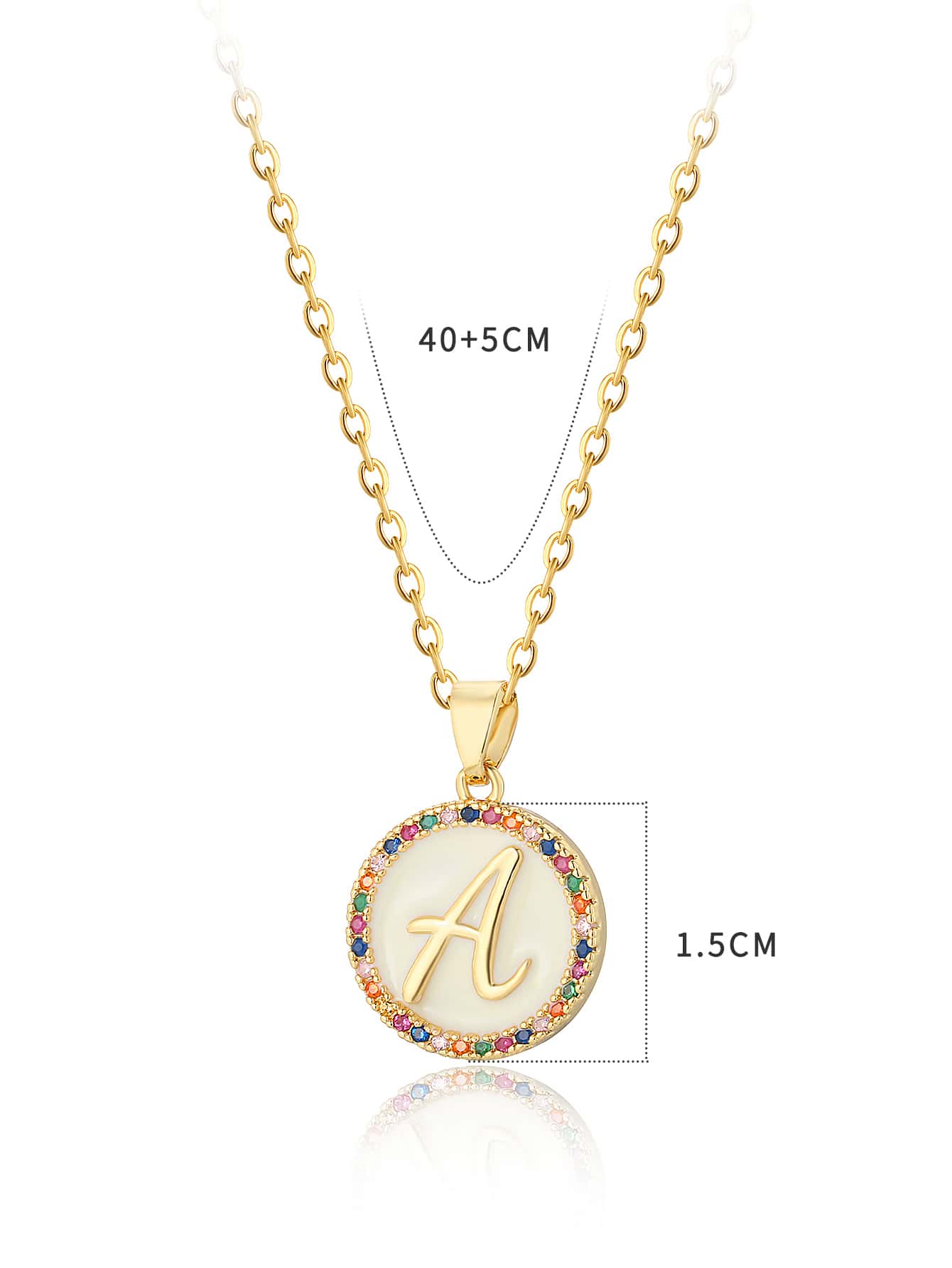 Elegant Vintage Style Letter Copper Plating Inlay Zircon 18k Gold Plated Pendant Necklace display picture 3