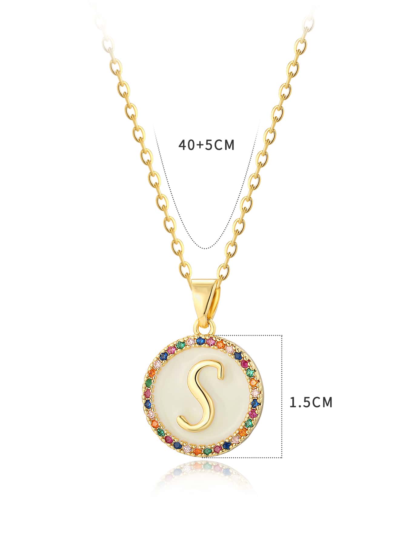 Elegant Vintage Style Letter Copper Plating Inlay Zircon 18k Gold Plated Pendant Necklace display picture 12