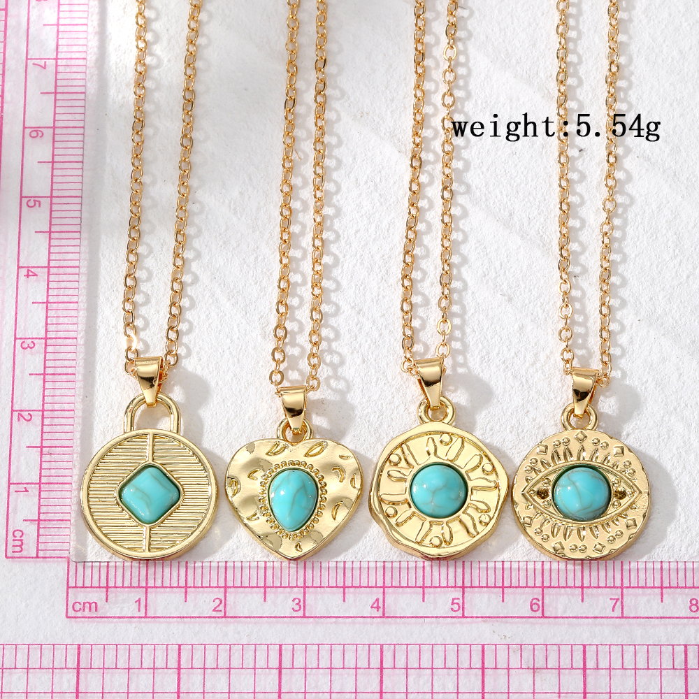 Vintage Style Simple Style Classic Style Color Block Alloy Women's Pendant Necklace display picture 6