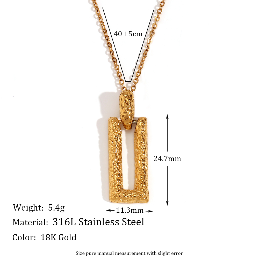 Vintage Style Simple Style Solid Color Stainless Steel Plating 18k Gold Plated Pendant Necklace display picture 2