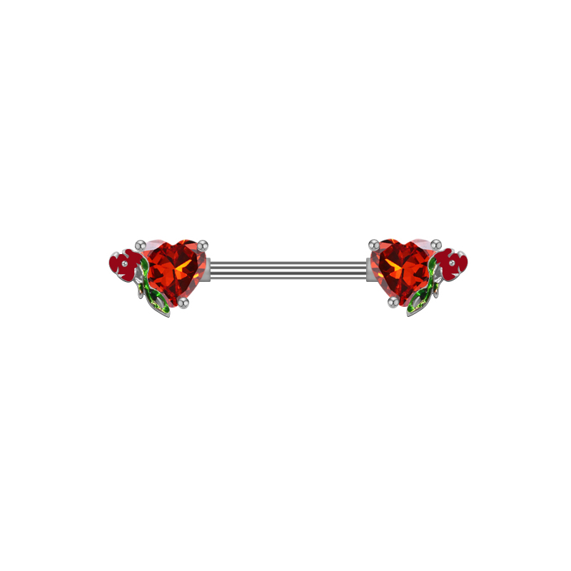 1 Piece Nipple Rings & Studs Sexy Heart Shape Rose 316 Stainless Steel  Alloy Plating Inlay Rhinestones Glass White Gold Plated Gold Plated display picture 10