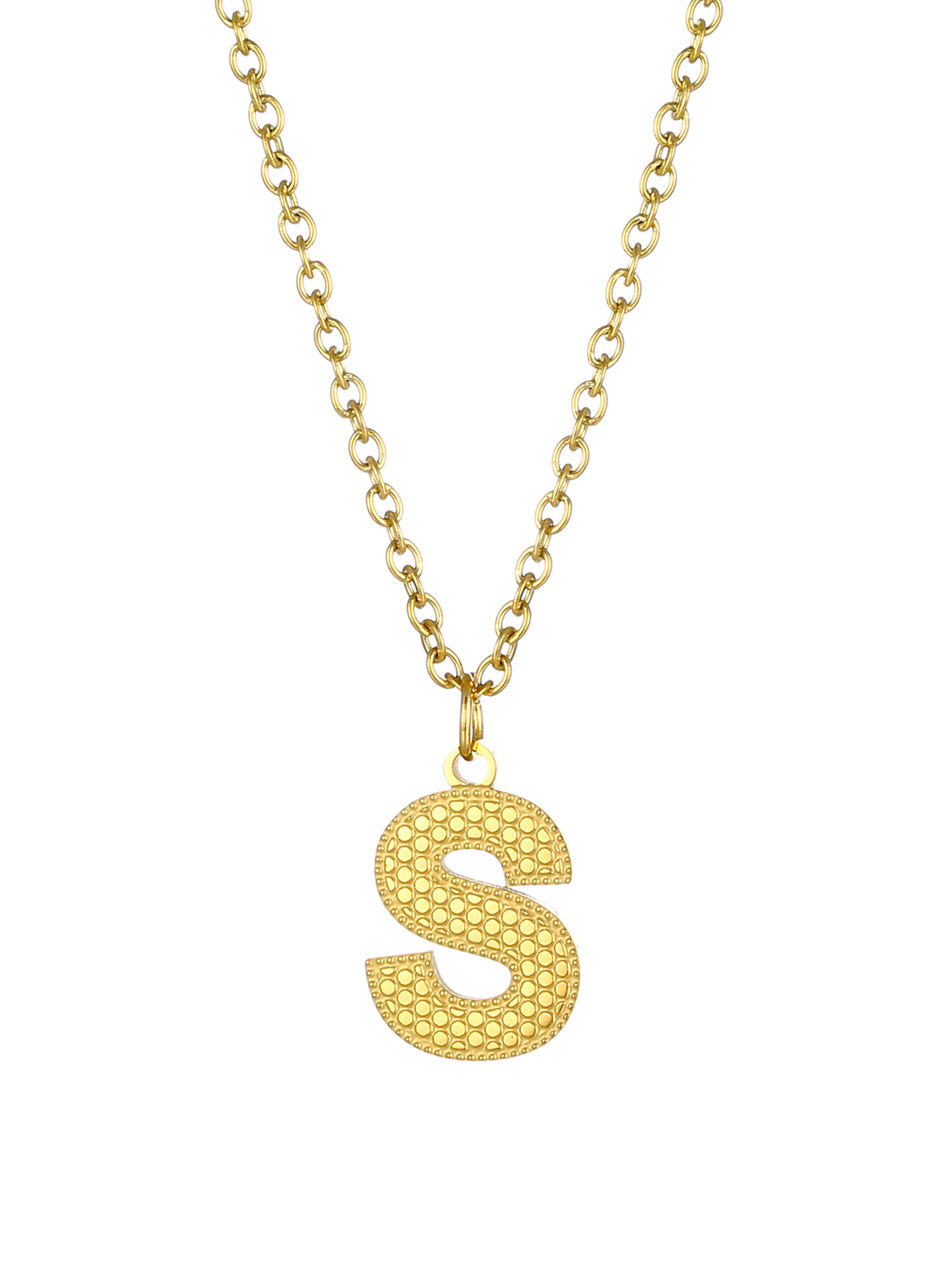 Basic Letter Stainless Steel Plating 18k Gold Plated Pendant Necklace display picture 22