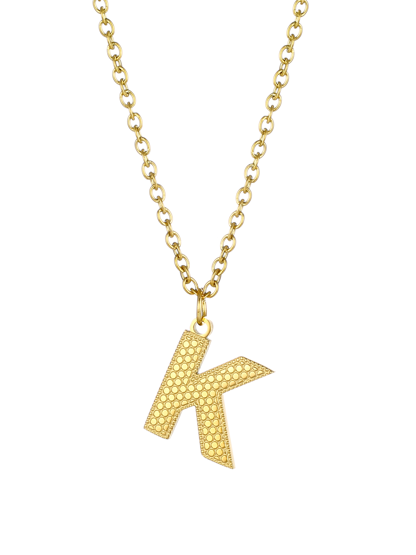 Basic Letter Stainless Steel Plating 18k Gold Plated Pendant Necklace display picture 14