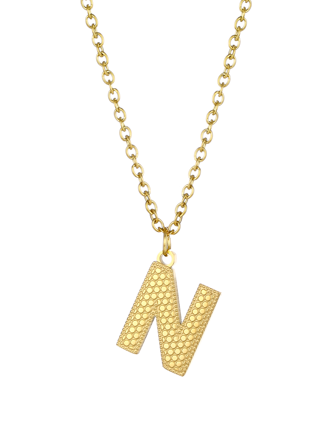 Basic Letter Stainless Steel Plating 18k Gold Plated Pendant Necklace display picture 17