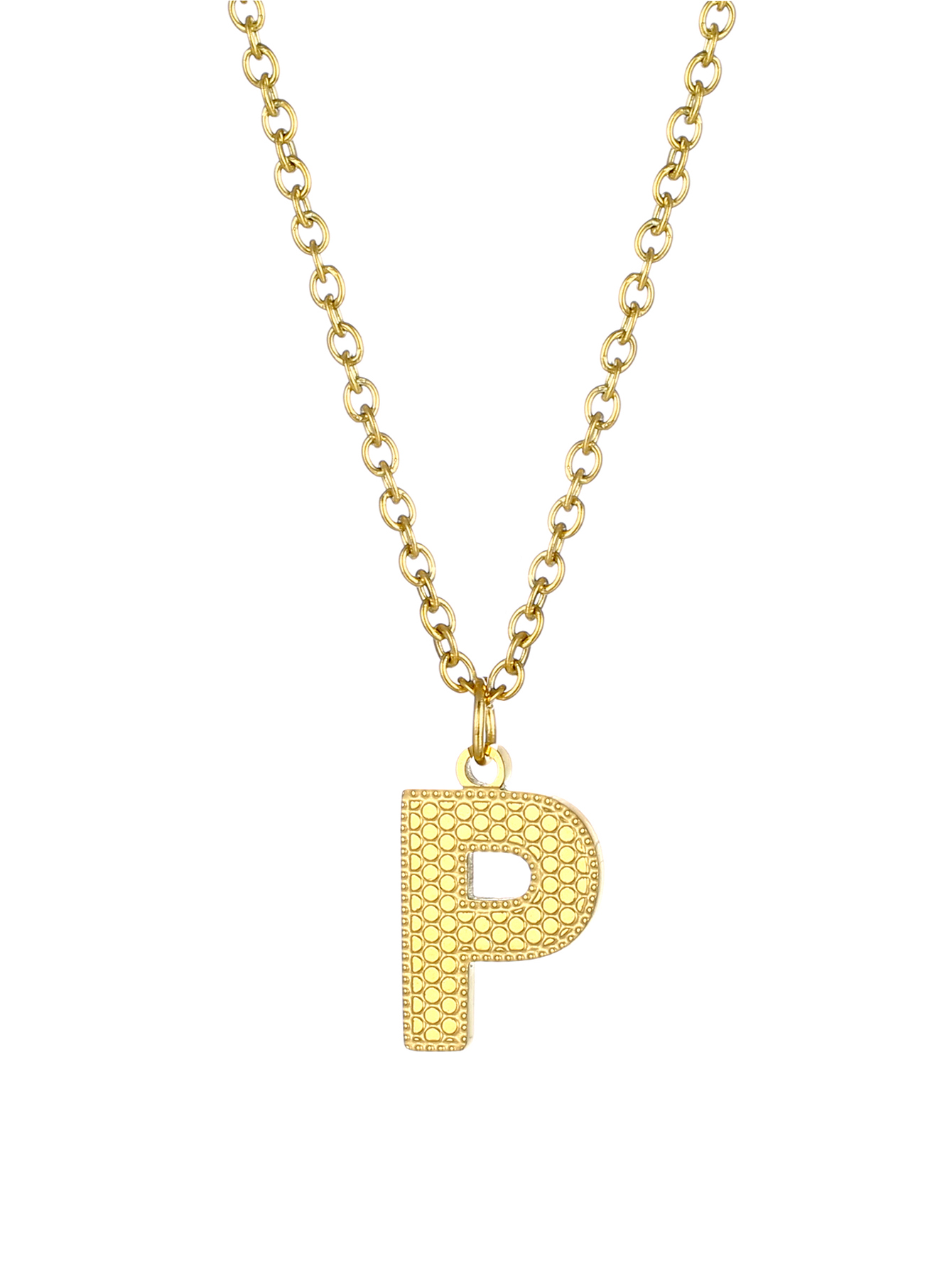 Basic Letter Stainless Steel Plating 18k Gold Plated Pendant Necklace display picture 19