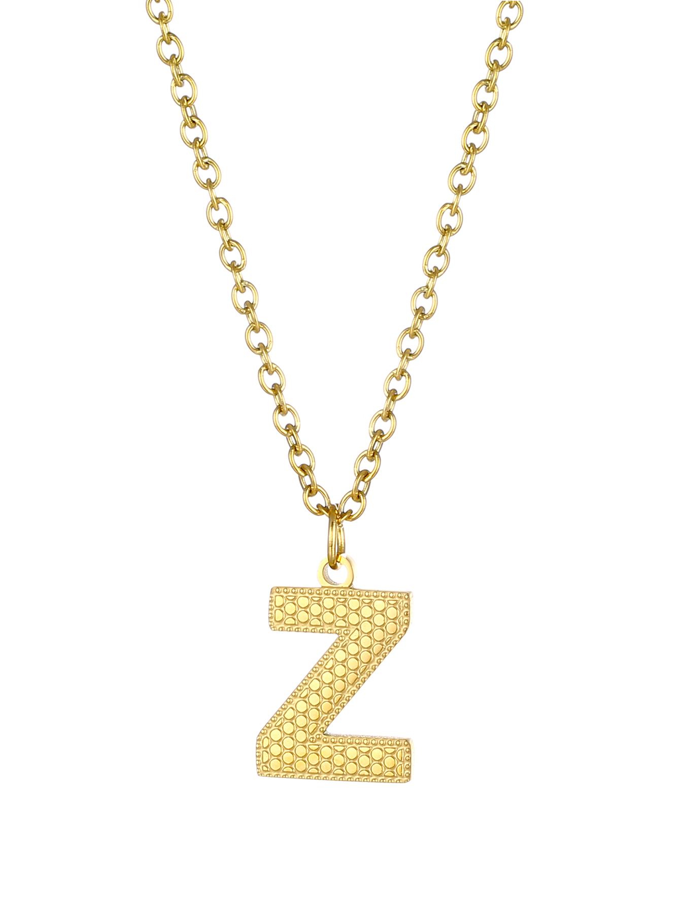 Basic Letter Stainless Steel Plating 18k Gold Plated Pendant Necklace display picture 29