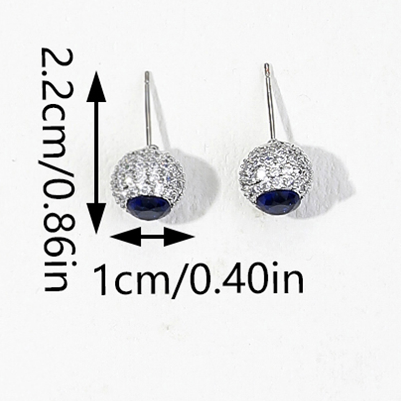 1 Pair Elegant Luxurious Round Inlay Copper Zircon Ear Studs display picture 5