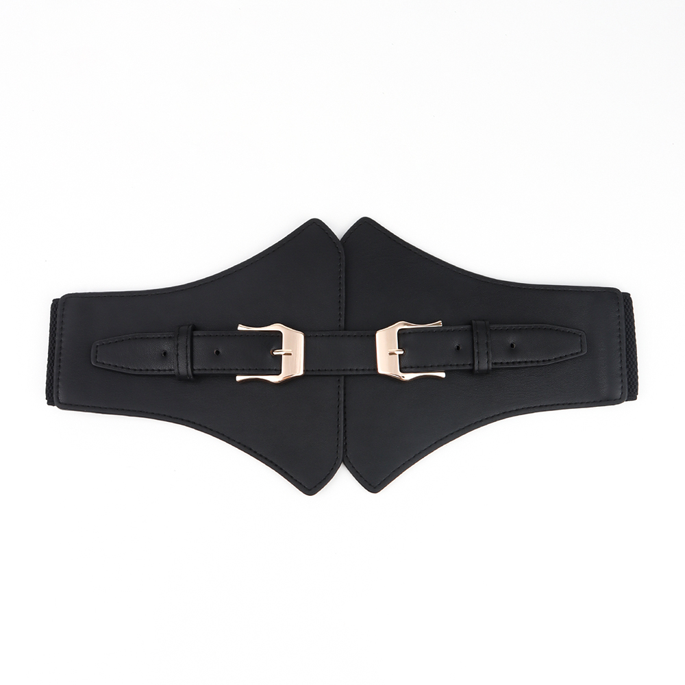 Business Modern Style Oversized Solid Color Pu Leather Buckle Women's Leather Belts display picture 1