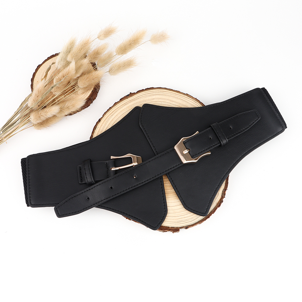 Business Modern Style Oversized Solid Color Pu Leather Buckle Women's Leather Belts display picture 3