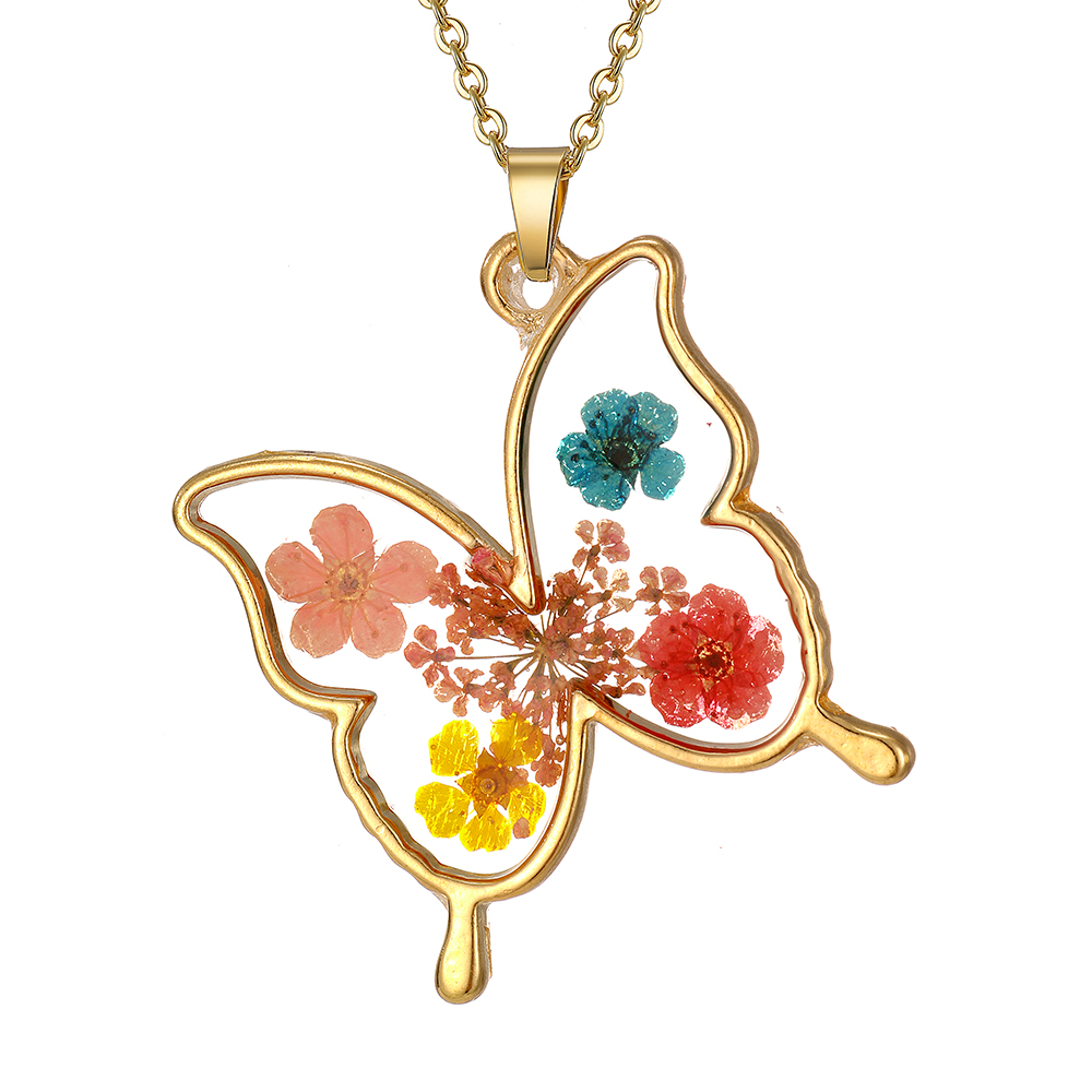 Casual Cute Simple Style Butterfly Alloy Resin Women's Pendant Necklace display picture 8