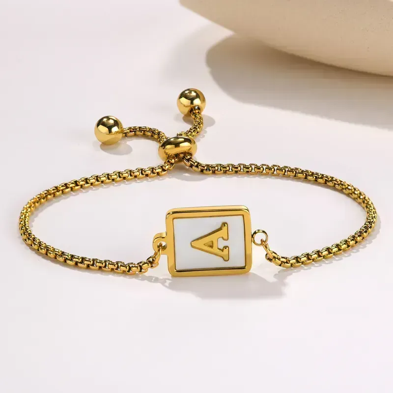 Preppy Style Simple Style Classic Style Letter 201 Stainless Steel 18K Gold Plated Shell Bracelets In Bulk display picture 1
