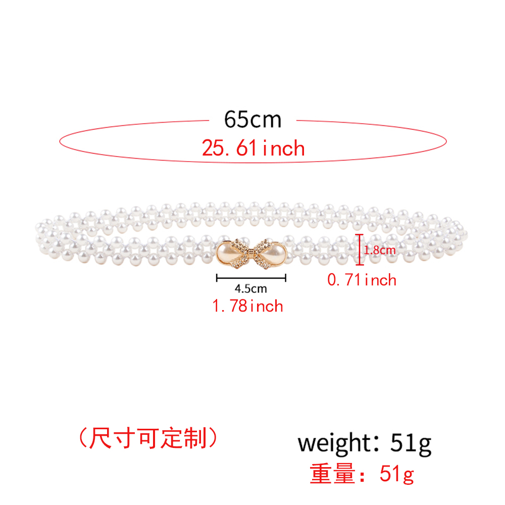 Elegant Simple Style Geometric Artificial Pearl Beaded Women's Chain Belts display picture 12